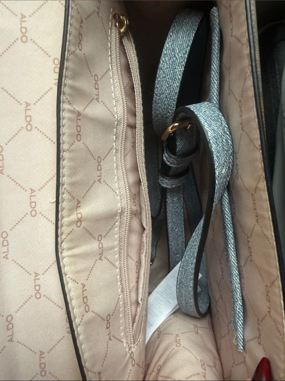 Aldo Floral Top-Handle Satchel in Blush and Silver - Picture 7 of 7
